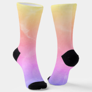 "Warm Sunrise" Abstract Socks