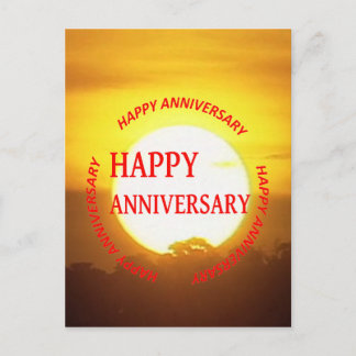 Warm Sunset Golden Horizons HAPPY ANNIVERSARY Postcard