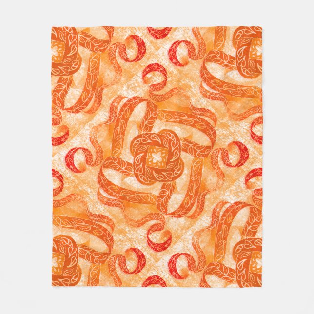Warm Sunset Swirl  Fleece Blanket (Front)