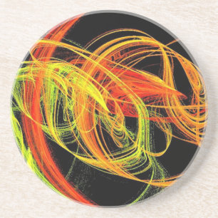 Warm Swirls of Red Yellow and Orange Coaster