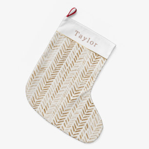 Warm Tan Brown Cream Arrows Christmas Large Christmas Stocking