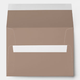 Warm Taupe Beige with White Wedding Detail Envelope