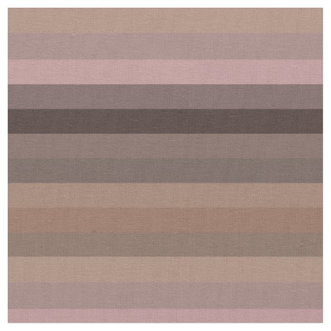 Warm Taupe & Clay Brown Stripes Cozy Neutral Boho Fabric (Close Up)