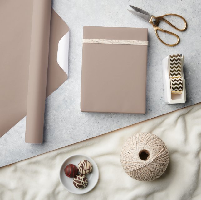 Warm Taupe Light Brown Neutral Solid Colour Wrapping Paper (Crafts)