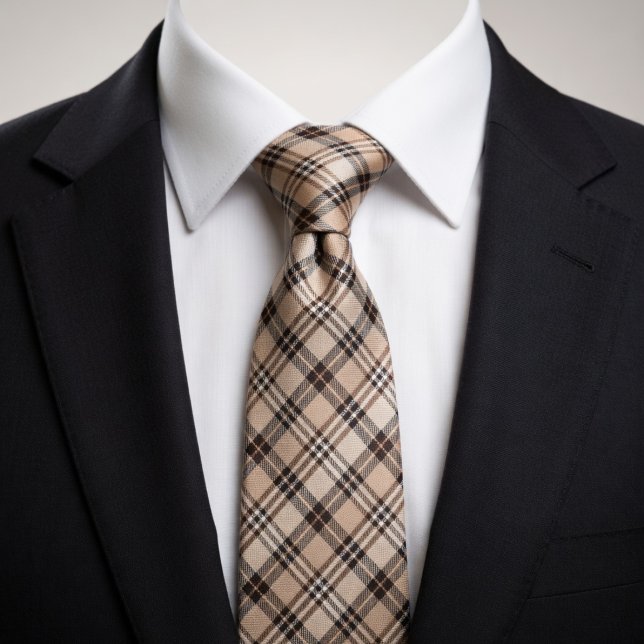 Warm Taupe Soft Beige Espresso-Brown Tie (Creator Uploaded)