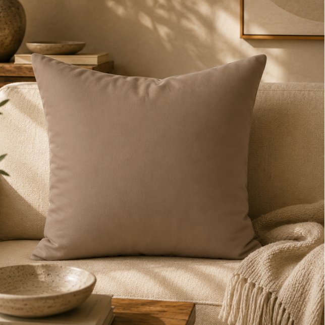 Warm Taupe Throw Pillow | Organic Modern Neutral (Creator Uploaded)