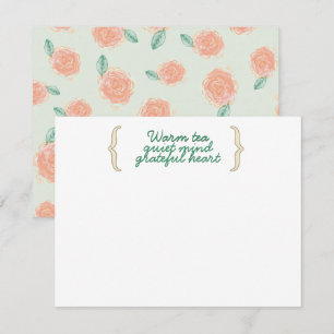 Warm Tea Quiet Mind Floral Note Cards