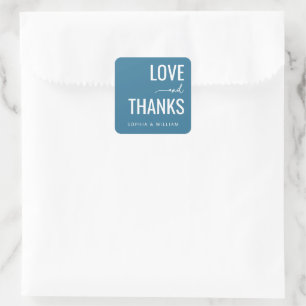 Warm Teal Gratitude Message Square Sticker
