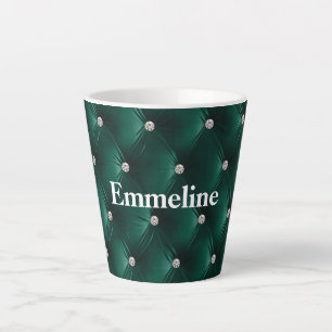 Warm Teal Green Faux Velvet Latte Mug