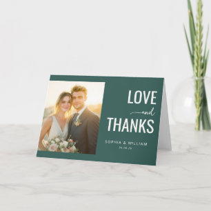 Warm Teal Love Thanks Thank You Card