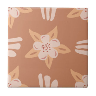 Warm Terra Florals in Soft Earth Palette Tile