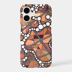 Warm Terracotta Geometric Abstract Line Art Doodli
