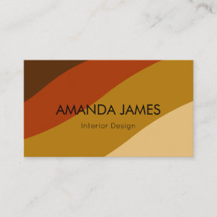 Warm Terracotta Ochre Modern Interior Designer Business Card