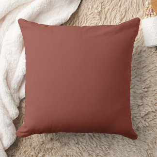 Warm Terracotta Solid Colour Accent Throw Pillow