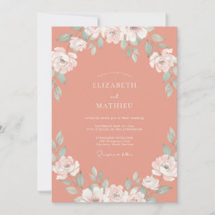 Warm Terracotta Watercolor Wedding Invitation