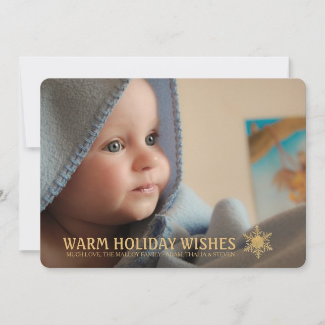 Warm Tidings Holiday Photo Card (Front)