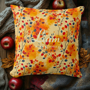 Warm & Toasty Autumn Leaves   Cosy Fall Decor Cushion