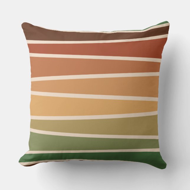 Warm tone stripes cushion (Front)