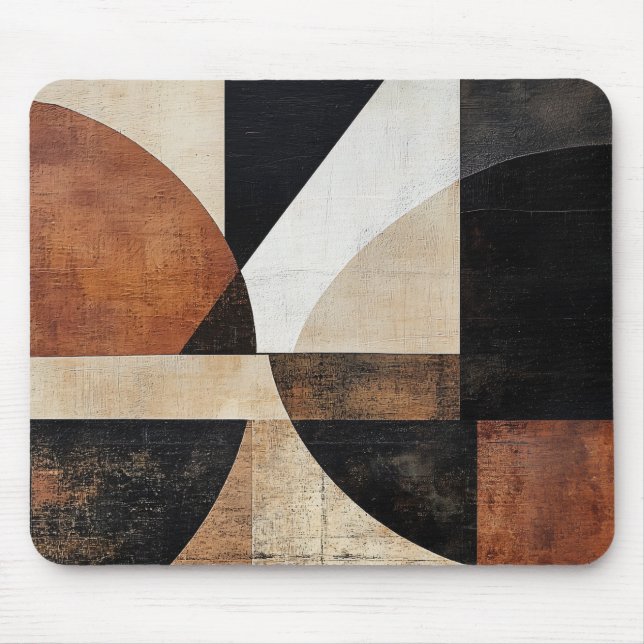 Warm-Toned Geometric Design for Rustic stlye Mouse Pad (Front)