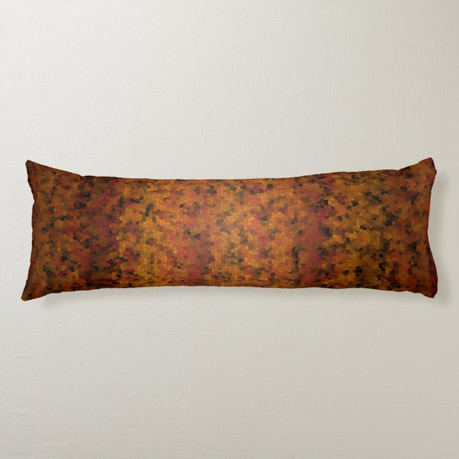 Warm tones mosaic style design body cushion (Front)