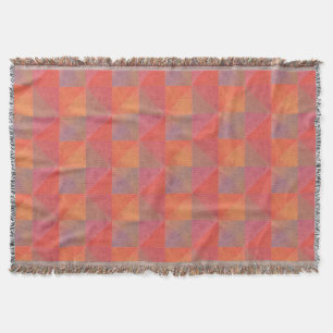 Warm Tones Orange Pink Red Yellow Modern Art Throw Blanket