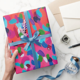 Warm Tones Pink Abstract Wrapping Paper
