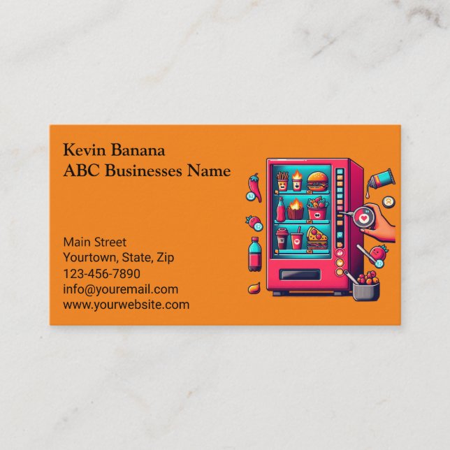 Warm Tones Vending Machine Business Card (Front)
