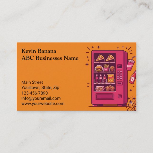 Warm Tones Vending Machine Business Card (Front)