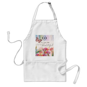 Warm Tulips and Butterfly Quote,Custom Monogram  Standard Apron