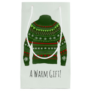 Warm Ugly Christmas Sweater Small Gift Bag