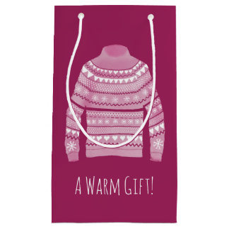Warm Ugly Christmas Sweater Small Gift Bag