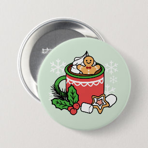 Warm Up with Snow Fall Cocoa Calls - Winter Drink 7.5 Cm Round Badge