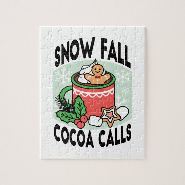 Warm Up with Snow Fall Cocoa Calls - Winter Drink Jigsaw Puzzle (Vertical)