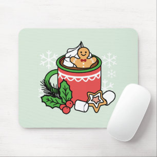 Warm Up with Snow Fall Cocoa Calls - Winter Drink Mouse Pad