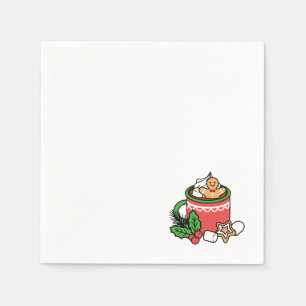 Warm Up with Snow Fall Cocoa Calls - Winter Drink Napkin