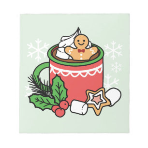 Warm Up with Snow Fall Cocoa Calls - Winter Drink Notepad