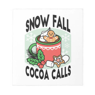 Warm Up with Snow Fall Cocoa Calls - Winter Drink Notepad