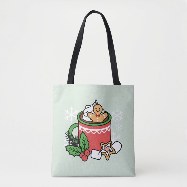 Warm Up with Snow Fall Cocoa Calls - Winter Drink Tote Bag (Front)