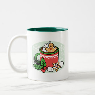 Warm Up with Snow Fall Cocoa Calls - Winter Drink Two-Tone Coffee Mug
