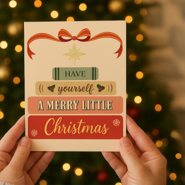 Warm Vintage-Inspired Christmas Card with Red Bow  (Creator Uploaded)