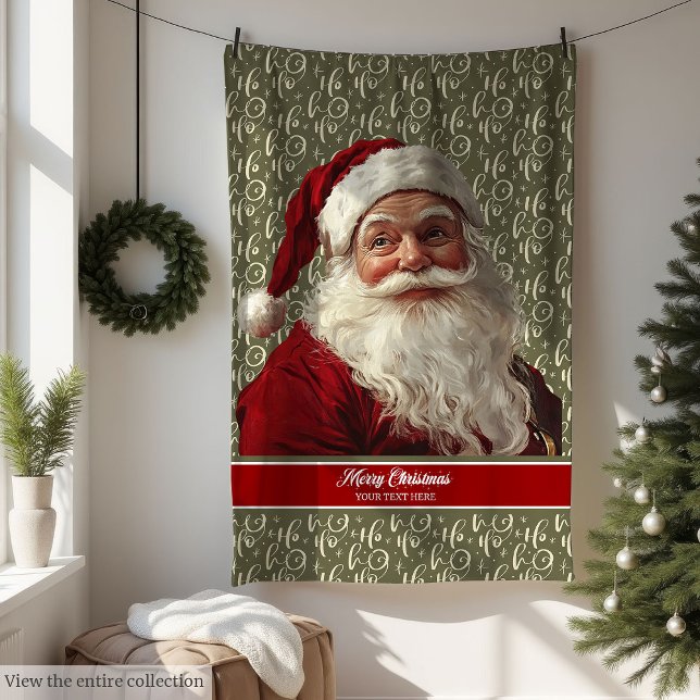 Warm Vintage Santa Claus Throw Blanket (Warm Vintage Santa Claus Throw Blanket)
