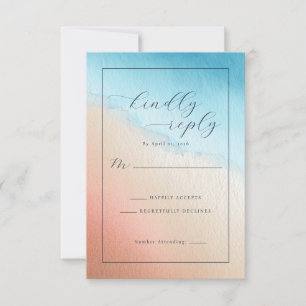 Warm Watercolor Sunrise RSVP Card