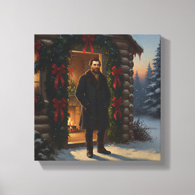 Warm Welcome: Eastman Johnson Holiday Glow Canvas Print (Front)