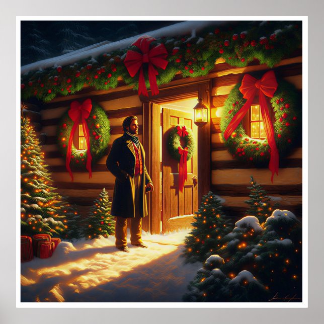 Warm Welcome: Eastman Johnson Holiday Glow Poster (Front)