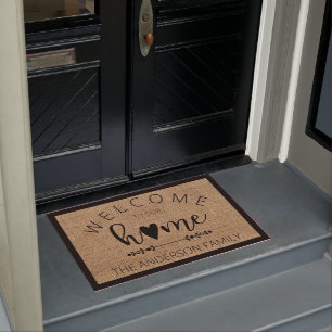 Warm Welcome to Our Home Personalised Doormat