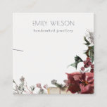 Warm Winter Festive Foliage Band Necklace Display Square Business Card<br><div class="desc">If you need any further customisation please feel free to message me on yellowfebstudio@gmail.com.</div>