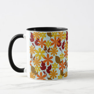 Warm Winter Floral Pattern – Cozy Retro Flower  Mug