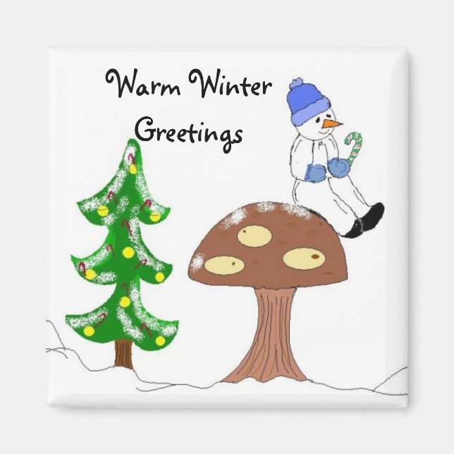 Warm Winter Greetings Magnet (Front)