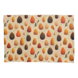 Warm Winter Pinecones Pattern Pillowcase