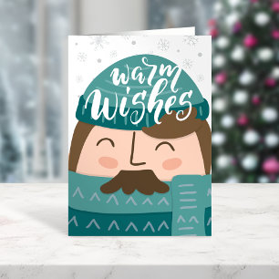 Warm Winter Wishes Cheerful Holiday Card